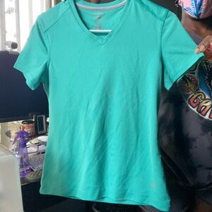 Reel Legends Turquoise V-Neck Short Sleeve Top